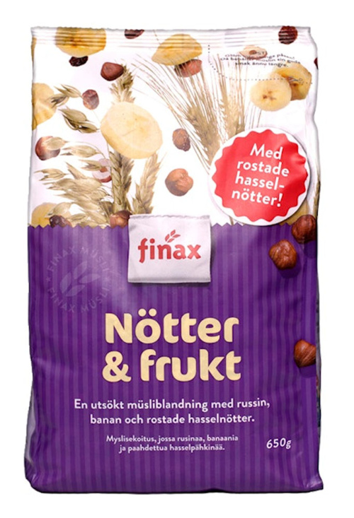 Finax Мюсли с орехами и фруктами, 650 г