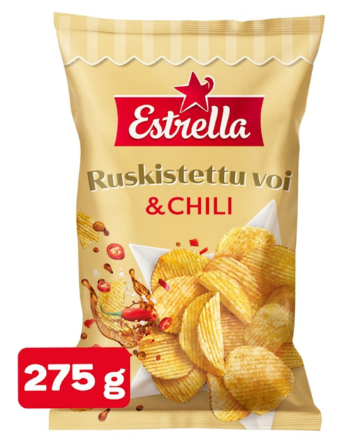 Чипсы Estrella со вкусом топлёного масла и чили, 275 г 