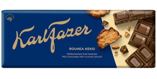 Молочная шоколадная плитка Karl Fazer с хрустящим печеньем, 180 г 