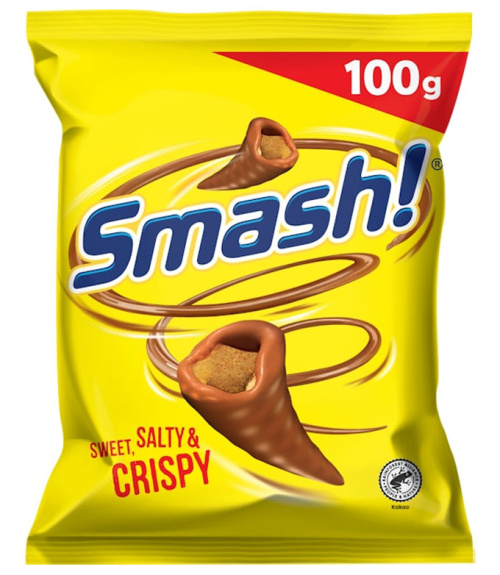 Nidar Smash!, шоколадные кукурузные снеки, пакет конфет 100 г 