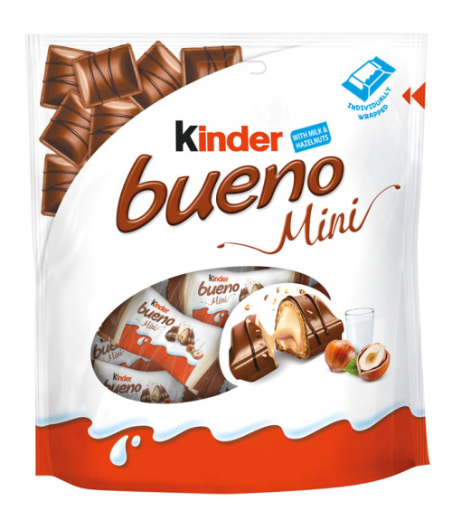 Kinder Mini Bueno, 108 г, пакет с мини-вафельными батончиками 