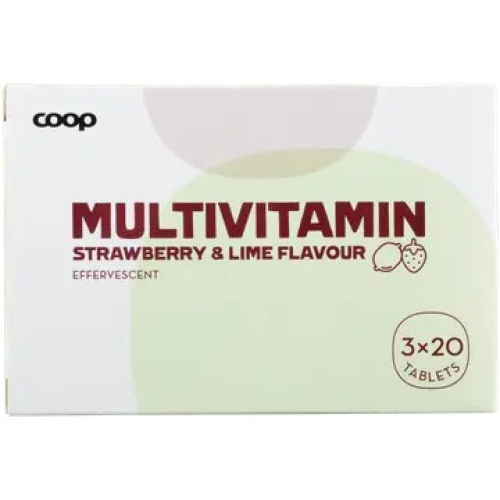 Coop Мультивитамины Клубника-лайм шипучие таблетки 3х20 шт. 