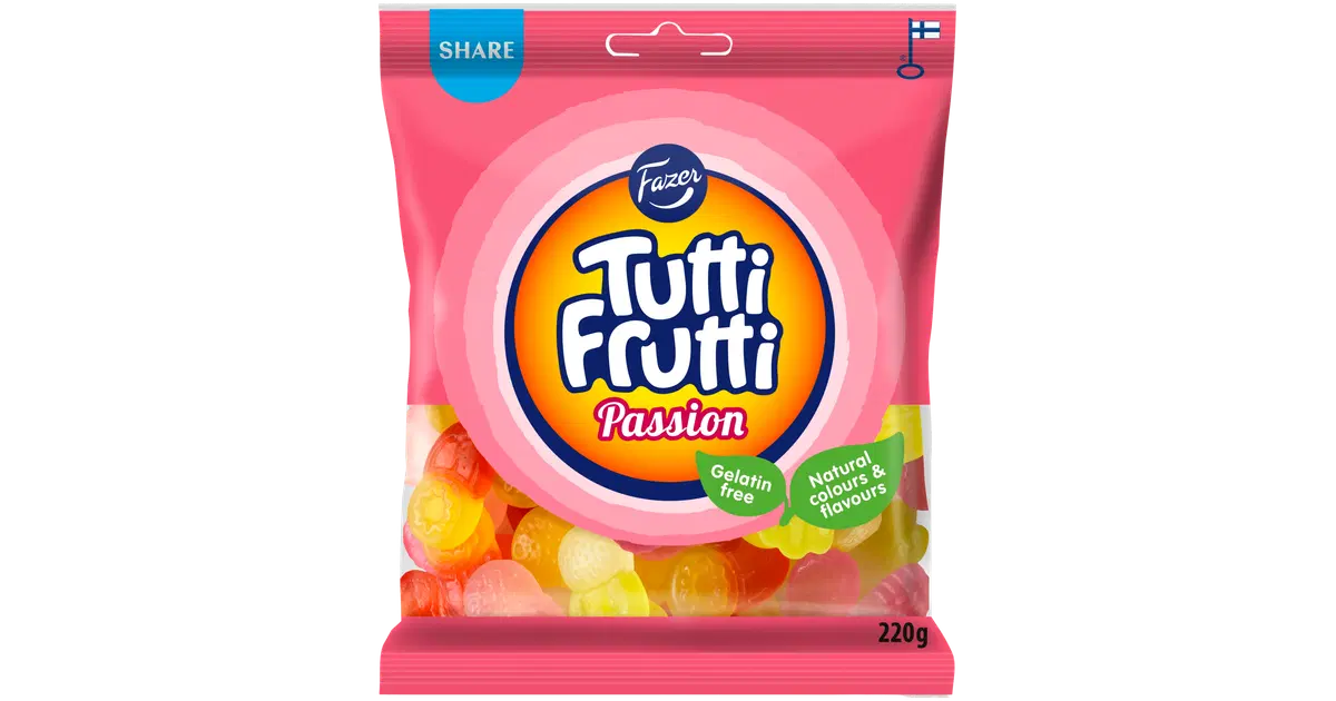 Fazer Tutti Frutti Passion karkkipussi 220g