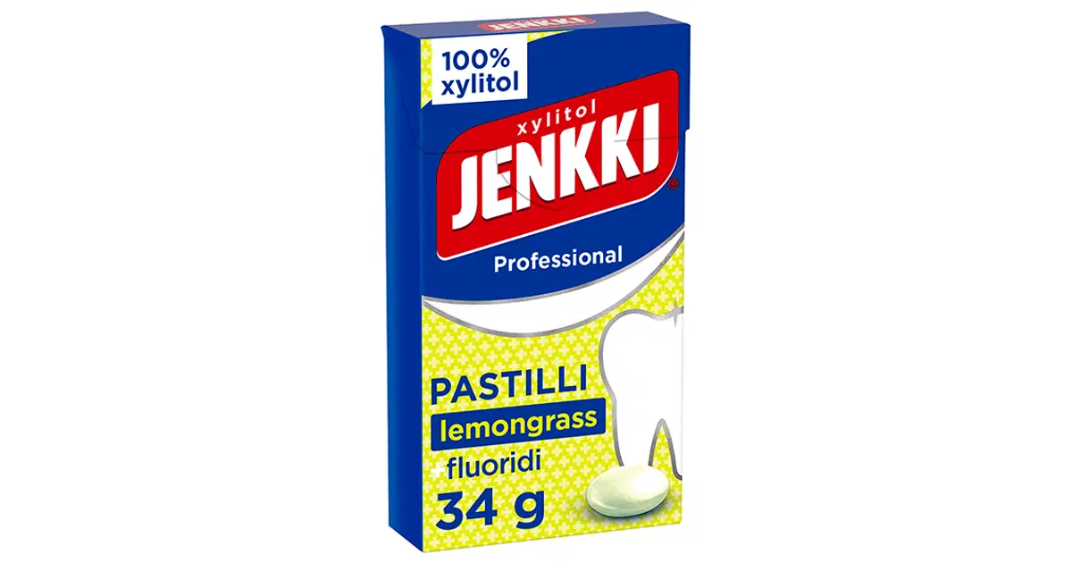 Jenkki Professional Lemongrass +fluoridi täysksylitolipastilli 34g