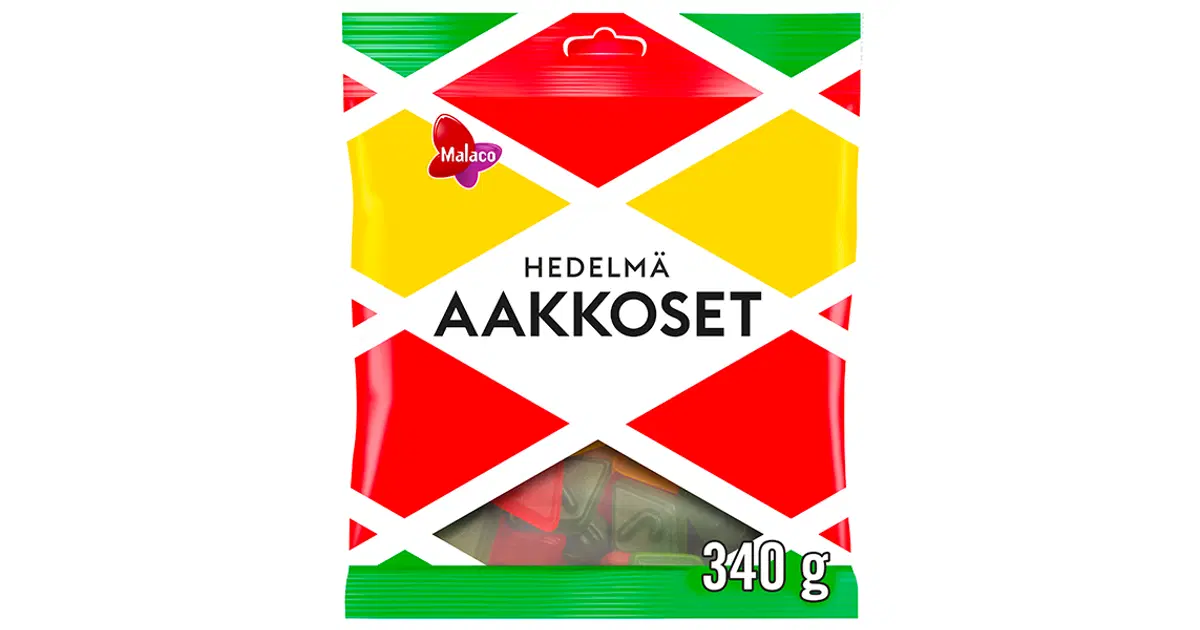 Malaco Aakkoset Hedelmä makeissekoitus 340g