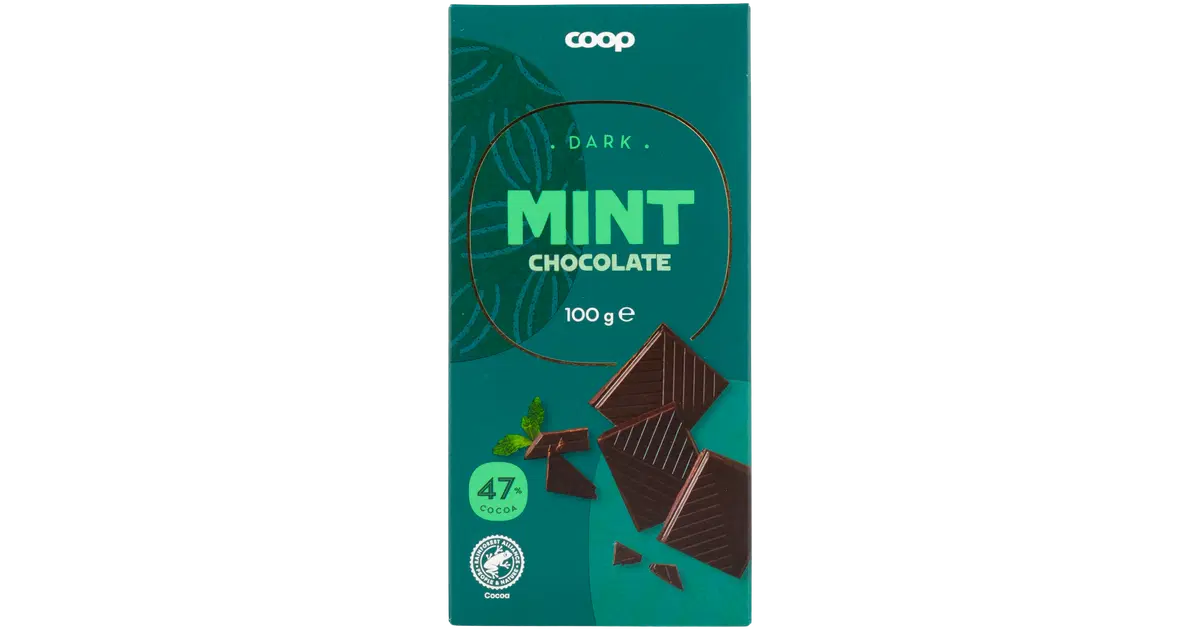 Coop tumma suklaa 47 % minttu 100 g