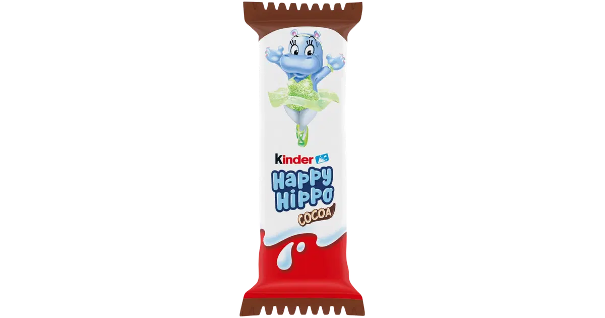Kinder Happy Hippo Maito- ja kaakaokreemillä täytetty rapea vohvelipatukka 20,7g
