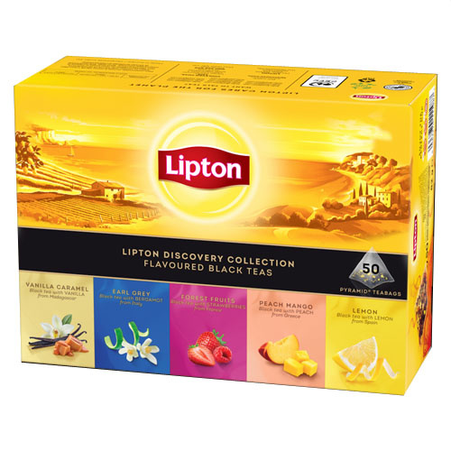 Lipton Чай черный в пирамидках Коллекция вкусов 50 пакетиков