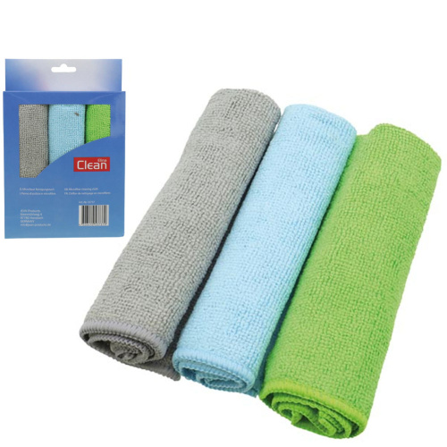 Салфетки из микрофибры CLEAN, 3 шт., 32×32 см 