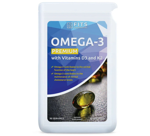Омега-3 Premium с витаминами Д3 и К2 90 капсул 