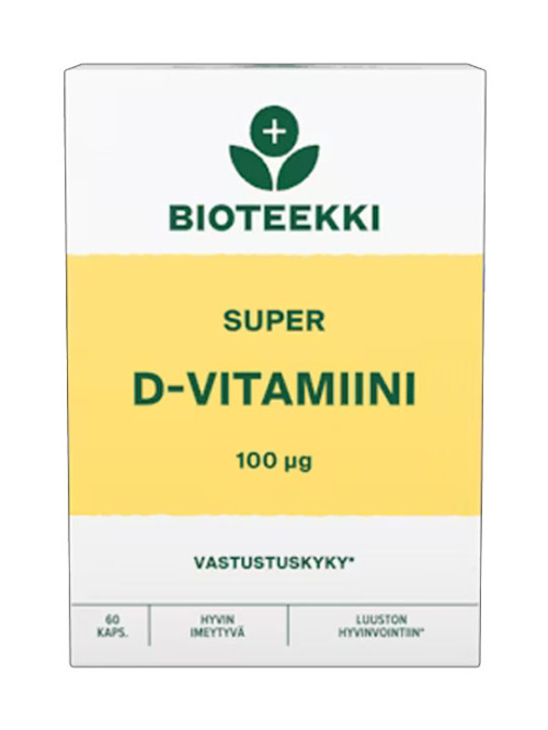 Пищевая добавка Bioteekki Super с витамином D, 100 мг, 60 капсул 