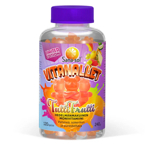 Sana-sol monivitamiini Tuttifrutti 120kp