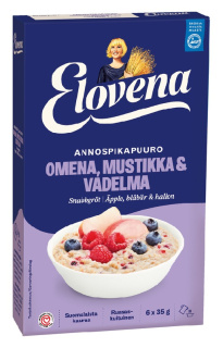 Elovena Порционная овсяная каша с яблоком, ежевикой и малиной 6х35г