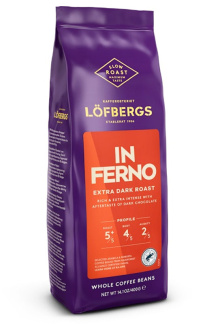 Кофе в зёрнах Löfbergs Inferno, экстра тёмная обжарка, 400 г, RFA 
