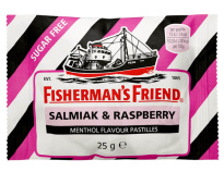 Fisherman's Friend со вкусом салмиака и малины, без сахара, 25 г 
