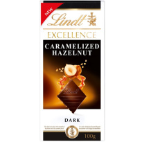 Lindt Excellence Тёмный шоколад с фундуком и карамелью 100 г 
