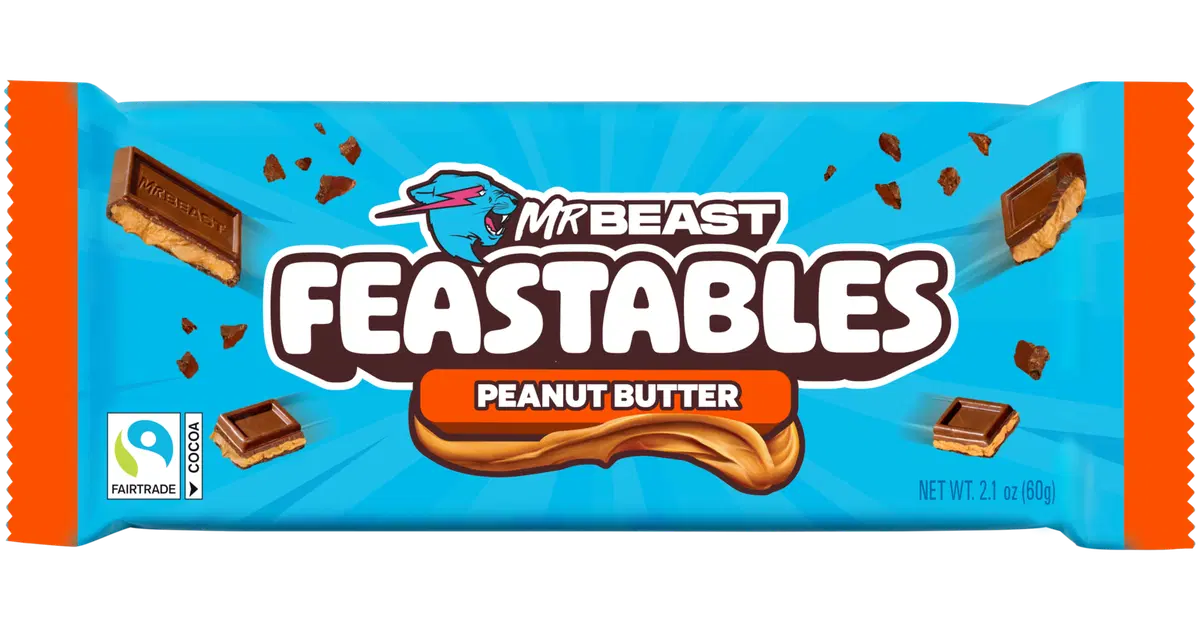 MrBeast Feastables Peanut Butter maitosuklaalevy 60g