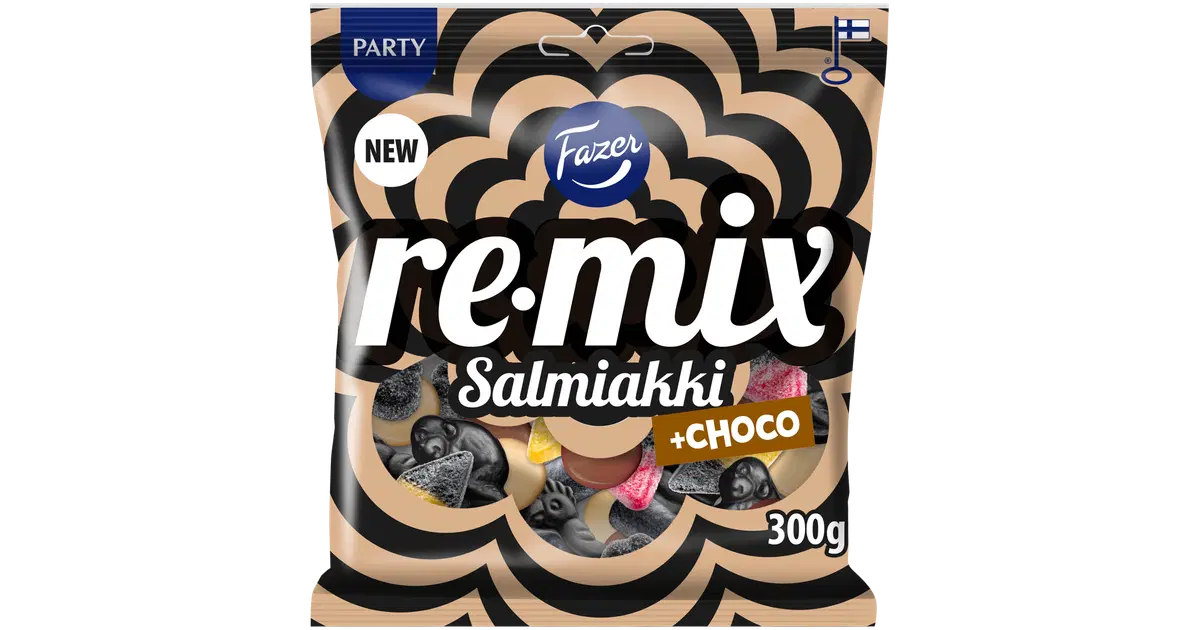 Fazer Remix Salmiakki +choco karkkipussi 300g