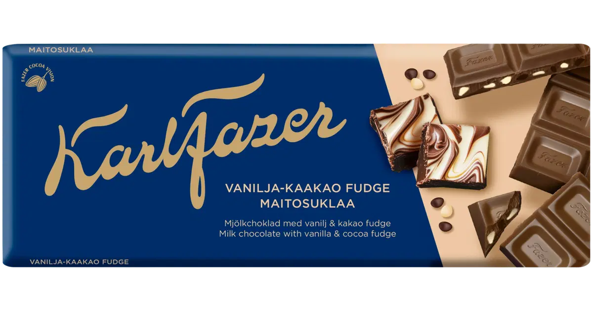 Karl Fazer Vanilla-kaakao suklaalevy 180 g