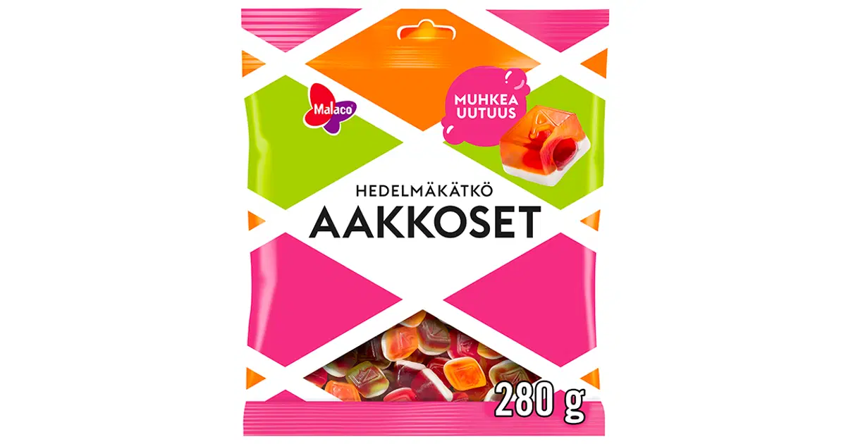 Malaco Aakkoset Hedelmäkätkö makeissekoitus 280g