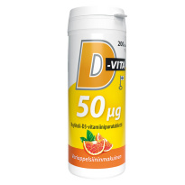 Vitabalans D-Vita 50 мкг D3 со вкусом красного апельсина, жевательные таблетки, 200 шт. 
